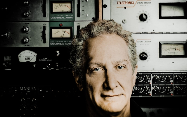 Michael Brauer surrounded by studio equipment